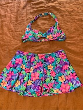 Vintage Le Cove Tropical Floral bikini